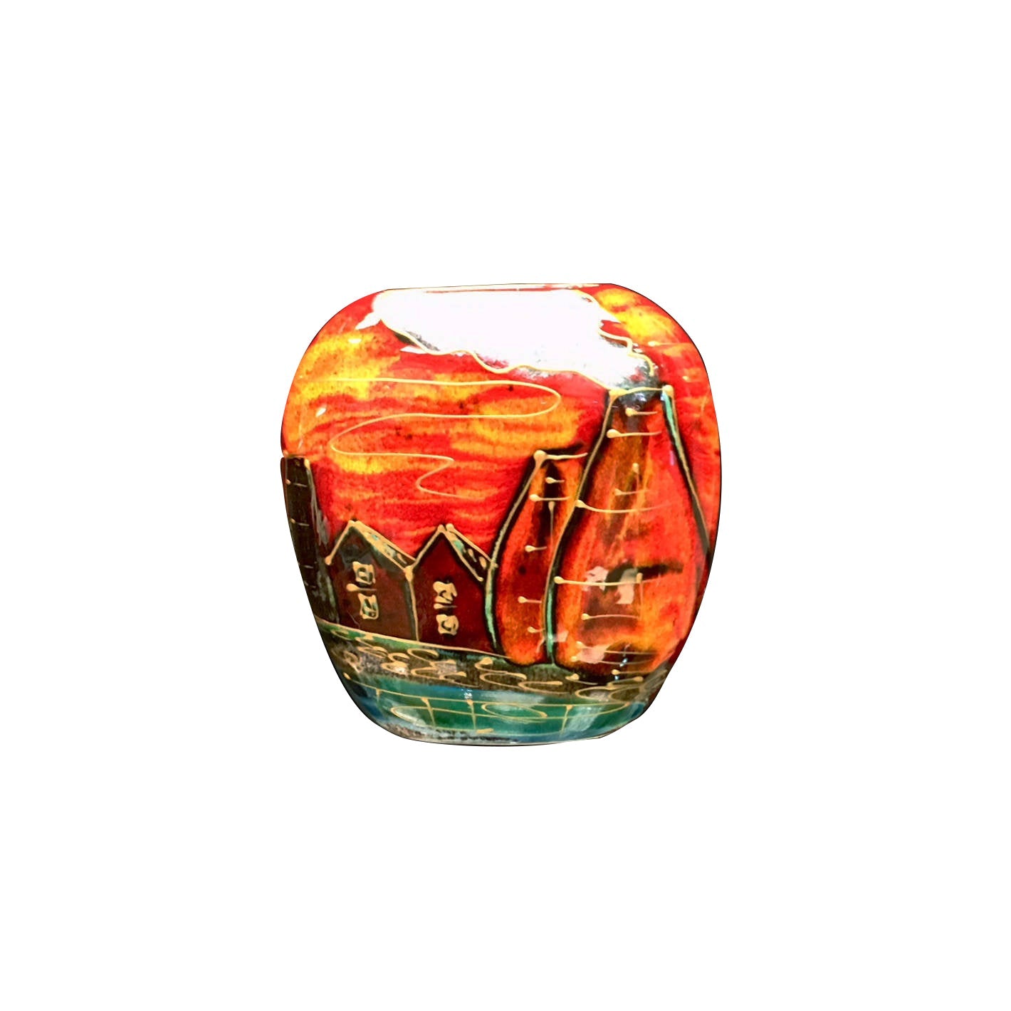 Anita Harris Potteries Purse Vase 12 cm