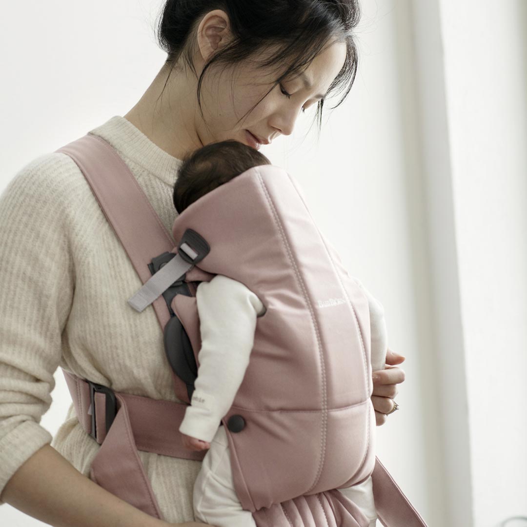 BabyBjörn Baby Carrier Mini - Woven - Dusty Pink