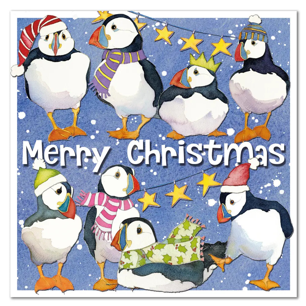 Emma Ball Party Puffins Christmas Cards Pack 6