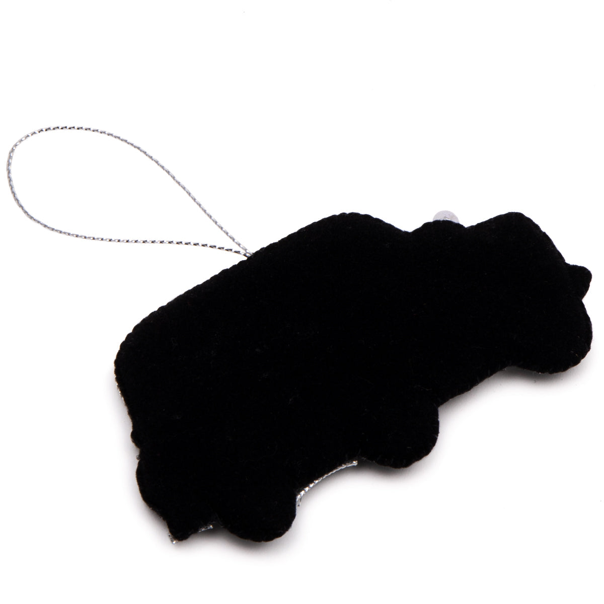 Black London Taxi Stitched Christmas Decoration