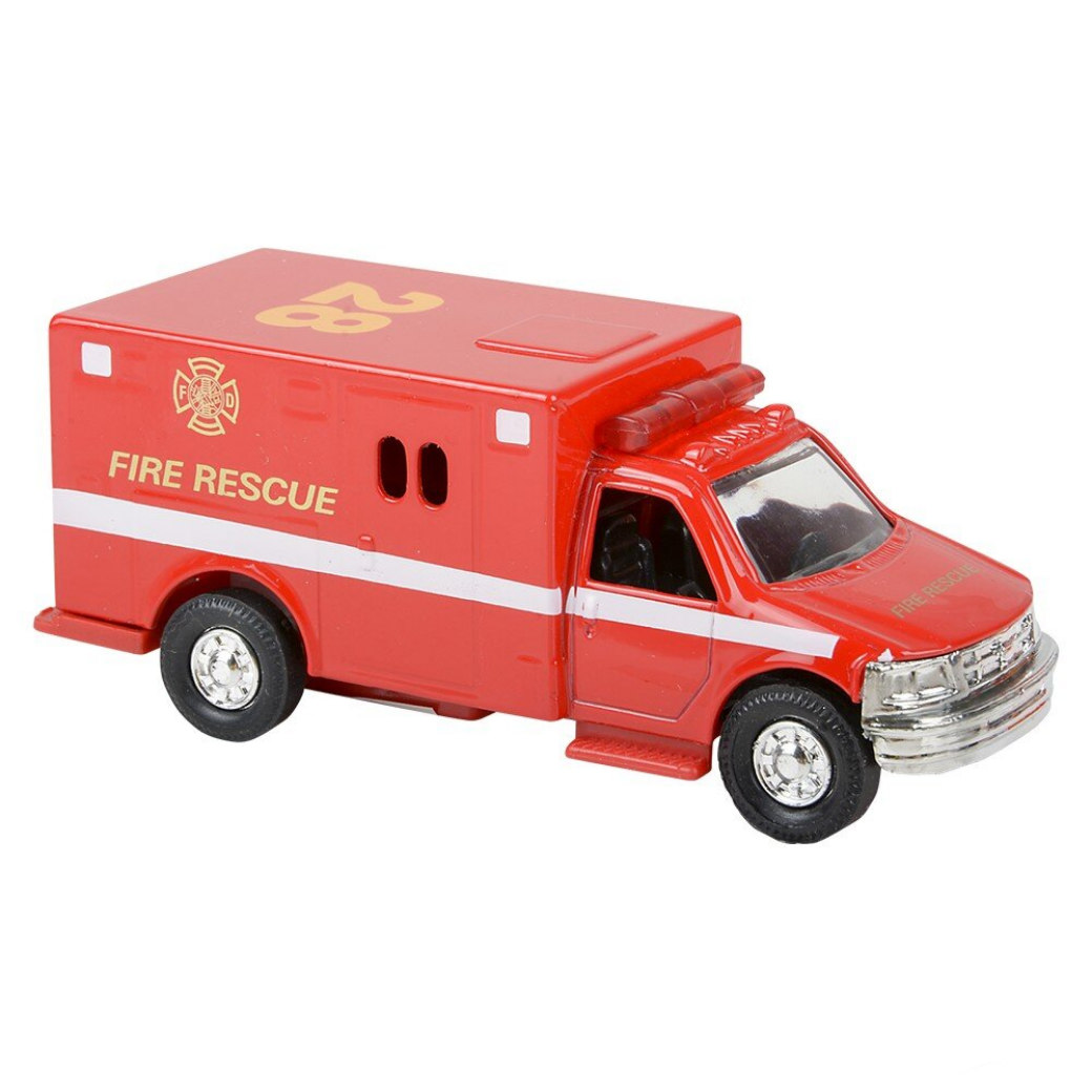 5" Die-Cast Pull Back Rescue Ambulance