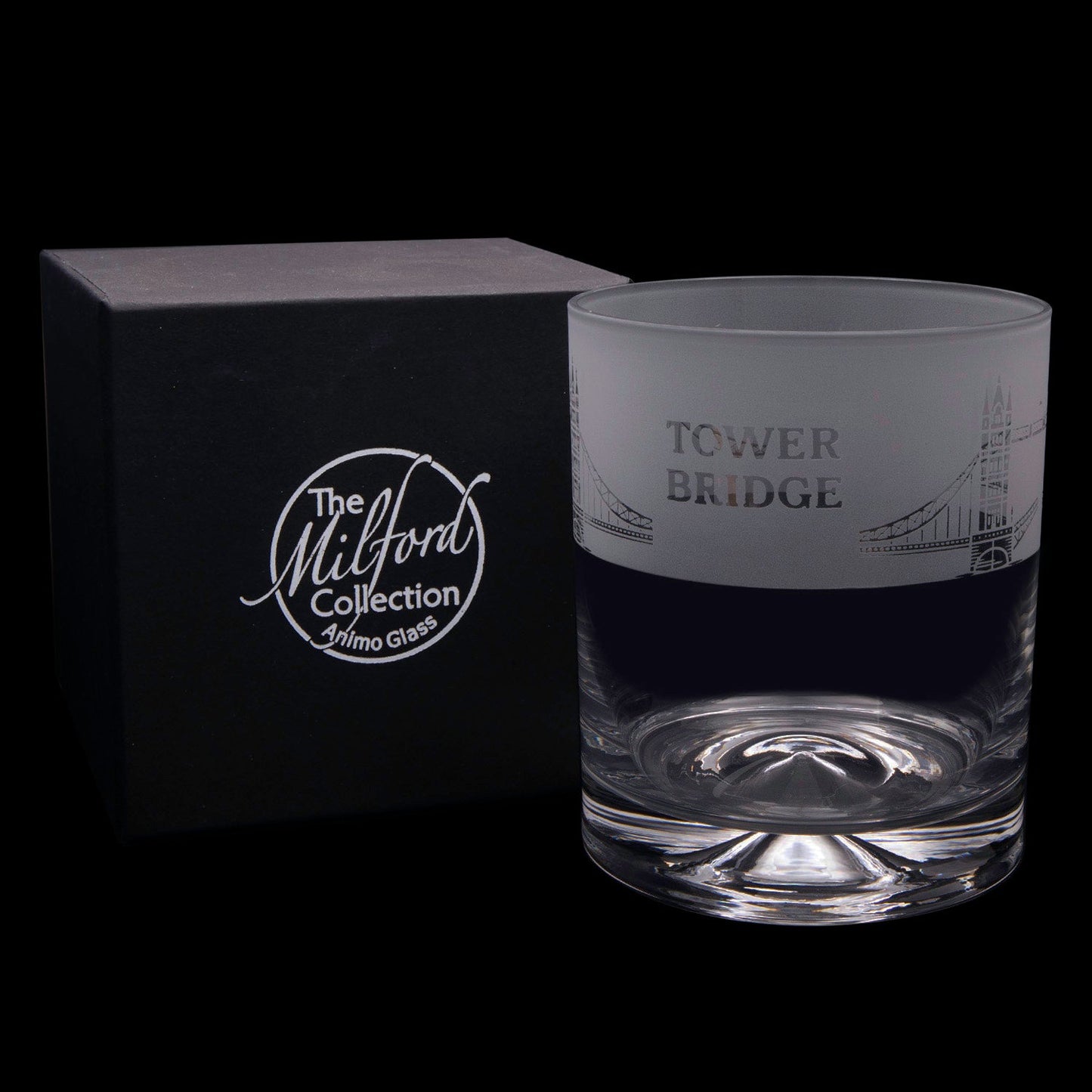 London Tower Bridge Milford Glass Whisky Tumbler