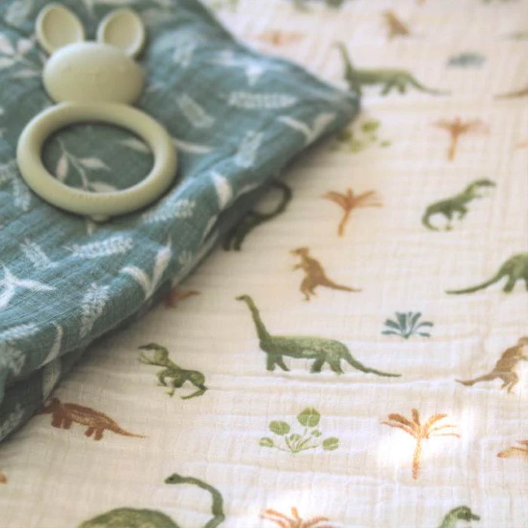 aden + anais Essentials Cotton Muslin Swaddle Blankets - 2 Pack - Dino Jungle