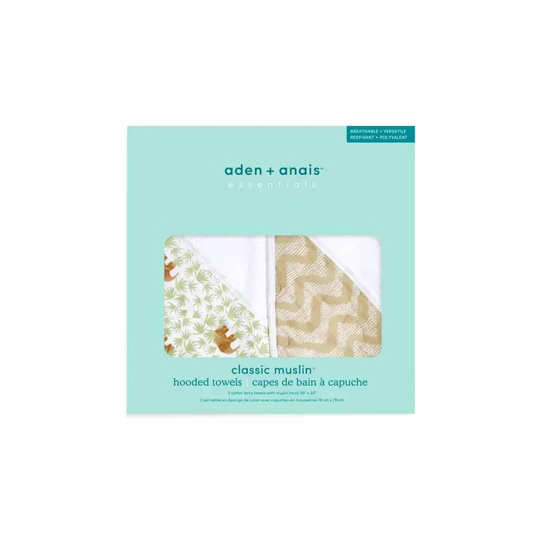 aden + anais Essentials Cotton Hooded Towels - 2 Pack - Tanzania