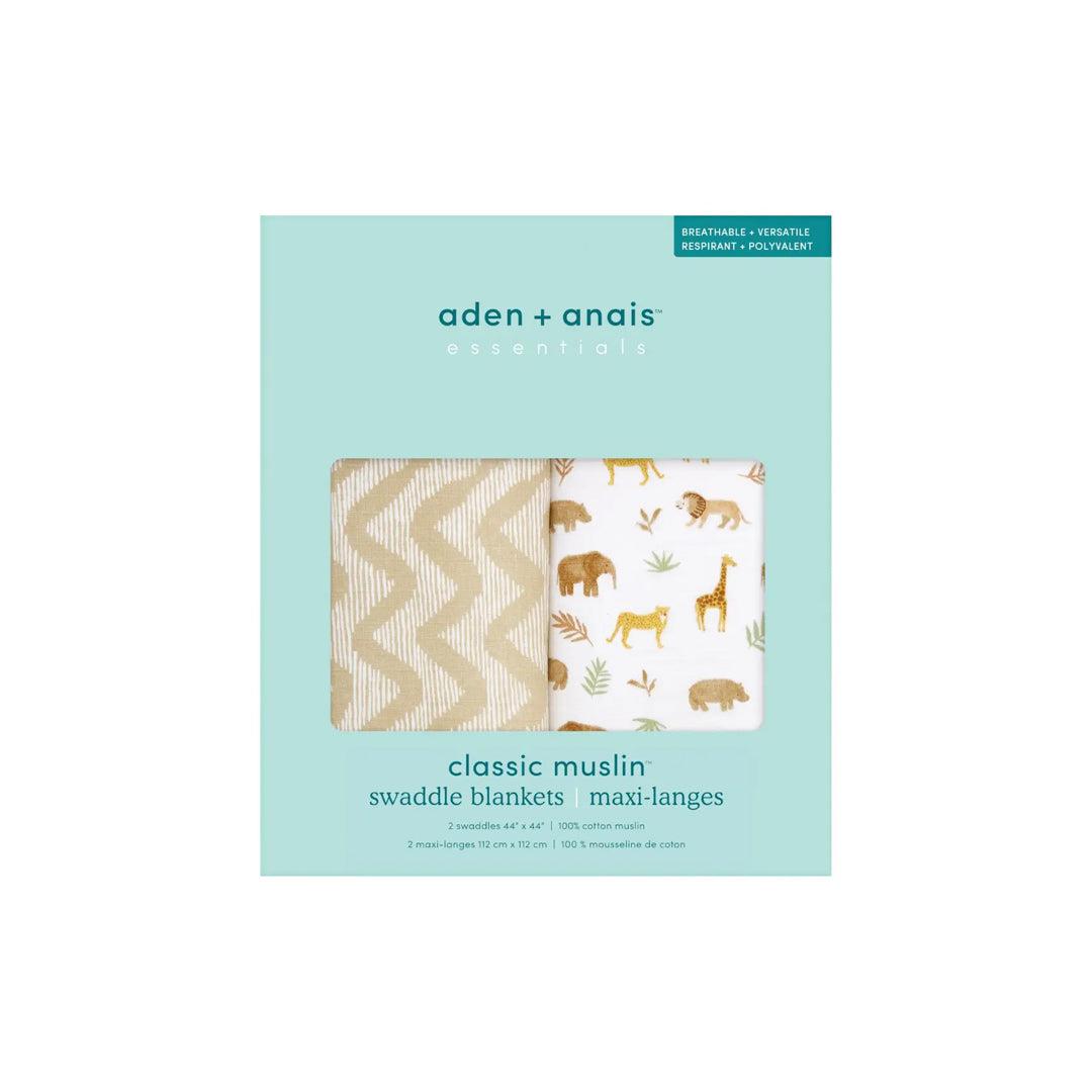 aden + anais Essentials Cotton Muslin Swaddle Blanket - 2 Pack - Tanzania