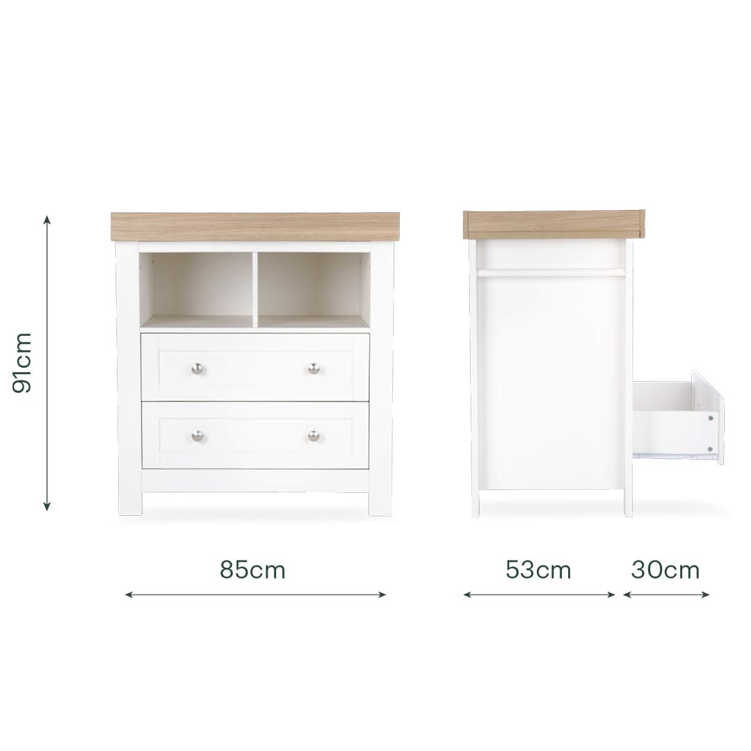 CuddleCo Burford 2pc Set - White/Oak