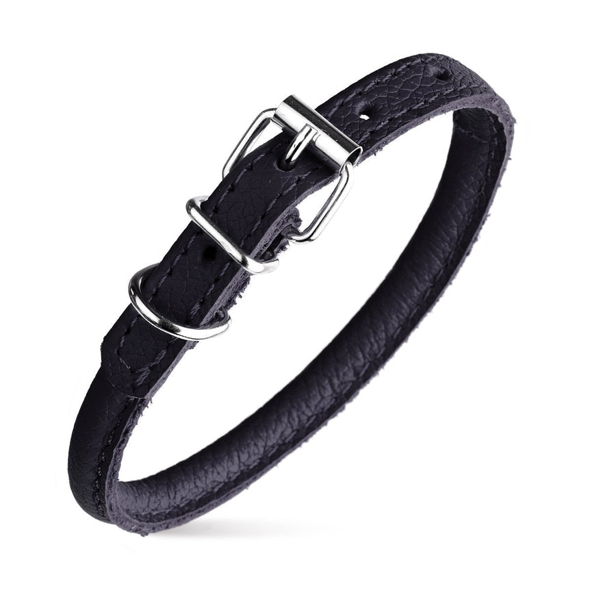 Dog Bar Soft Leather Rolled Collar