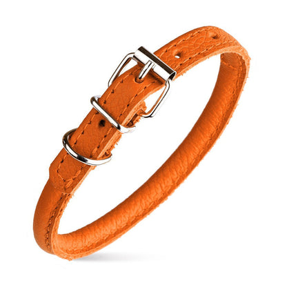 Dog Bar Soft Leather Rolled Collar