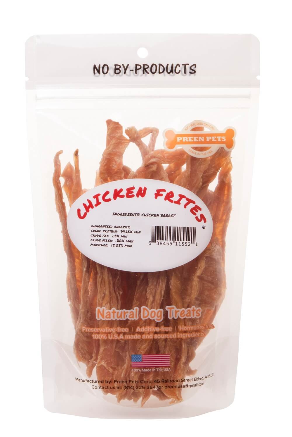 Preen Pets - Chicken Frites Dog Treats - 100% USA Chicken Breast