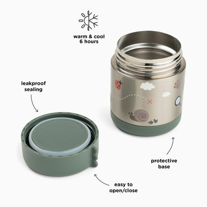 Done By Deer Insulated Food Jar 300ml - Tiny Trails Green