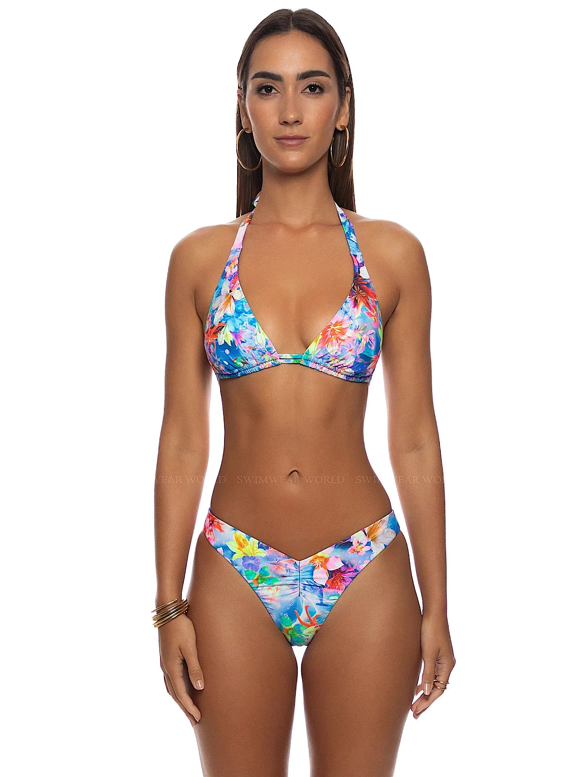 Triangle Halter-Ruched Front Bikini