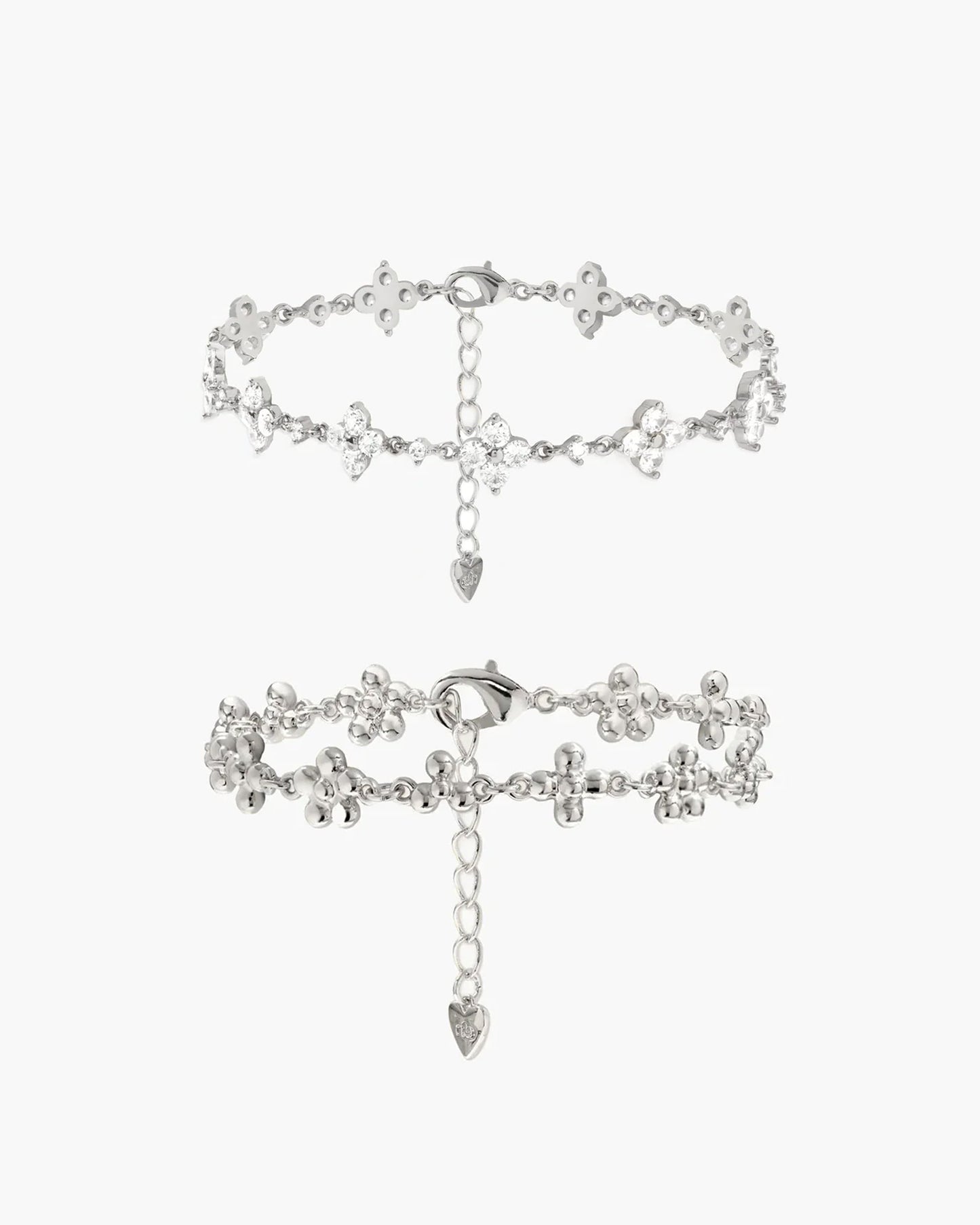 Sparkle Clover Bracelet in Silver