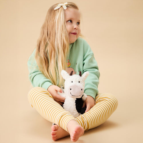 Farmyard Friends Sweatshirt & Stripe Ribbed Leggings Outfit