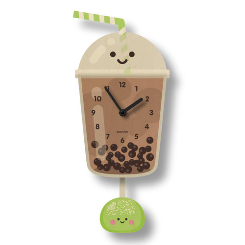 Bubble Tea Pendulum Clock - Wood