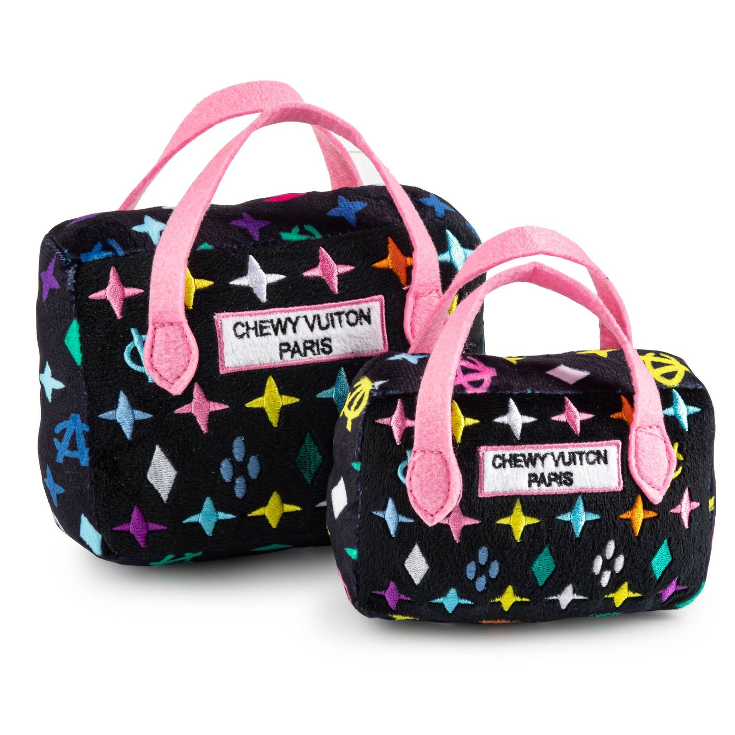 Haute Diggity Dog - Black Monogram Chewy Vuiton Handbag Squeaker Dog Toy