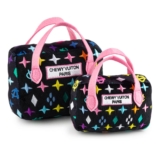 Haute Diggity Dog - Black Monogram Chewy Vuiton Handbag Squeaker Dog Toy