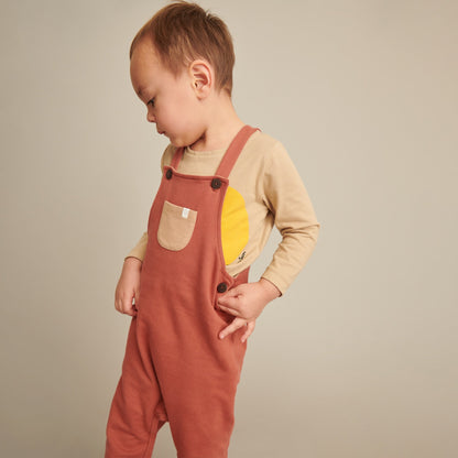 Caramel & Terracotta Dungarees and T-Shirt Set