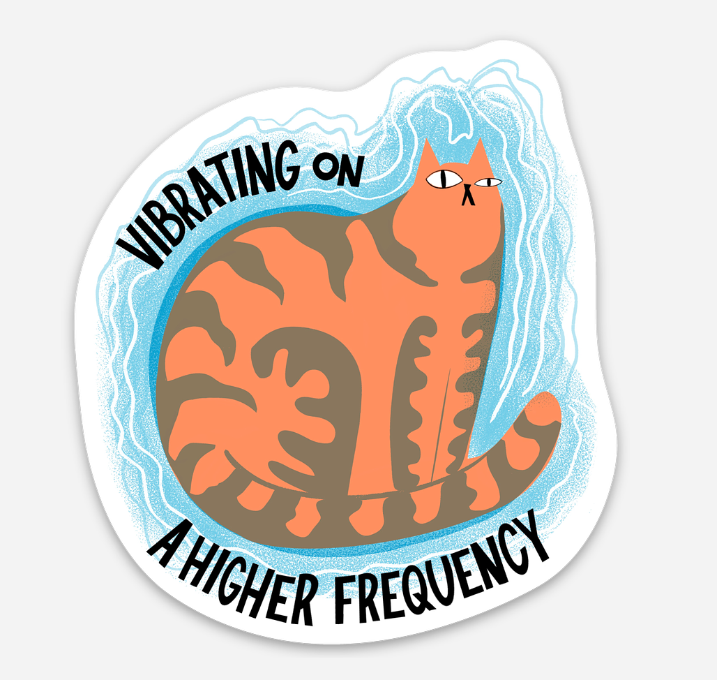 Cat Vibrations Vinyl Sticker