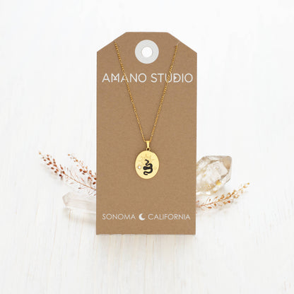 Black Snake Pendant Necklace