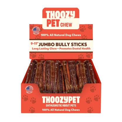 Pet Palette Distribution - ThoozyPet USA-Sourced Jumbo Beef Bully Stick Dog Chews 9-11"