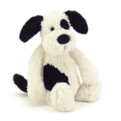 Bashful Black & Cream Puppy -medium
