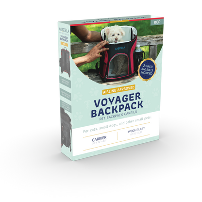 Katziela - Pet Carrier Voyager Backpack For Dogs and Cats Red
