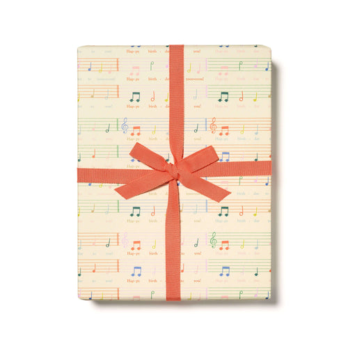 Birthday Song birthday wrapping paper- Roll of 3 sheets
