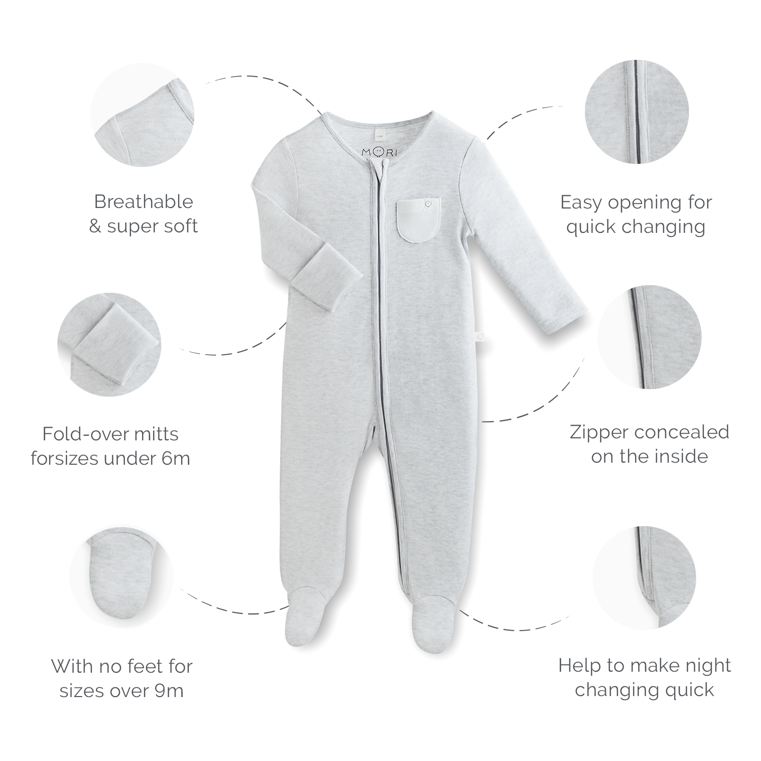 Headband & Zip-Up Sleepsuit Set