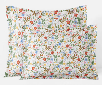 Percale Sham - Strawberry Fields White
