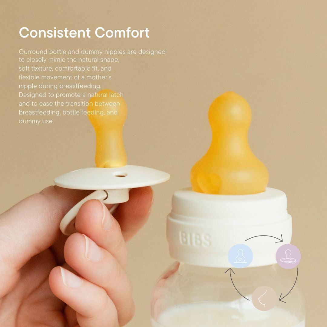 BIBS Slow Flow Baby Glass Bottle Complete Set - Sage