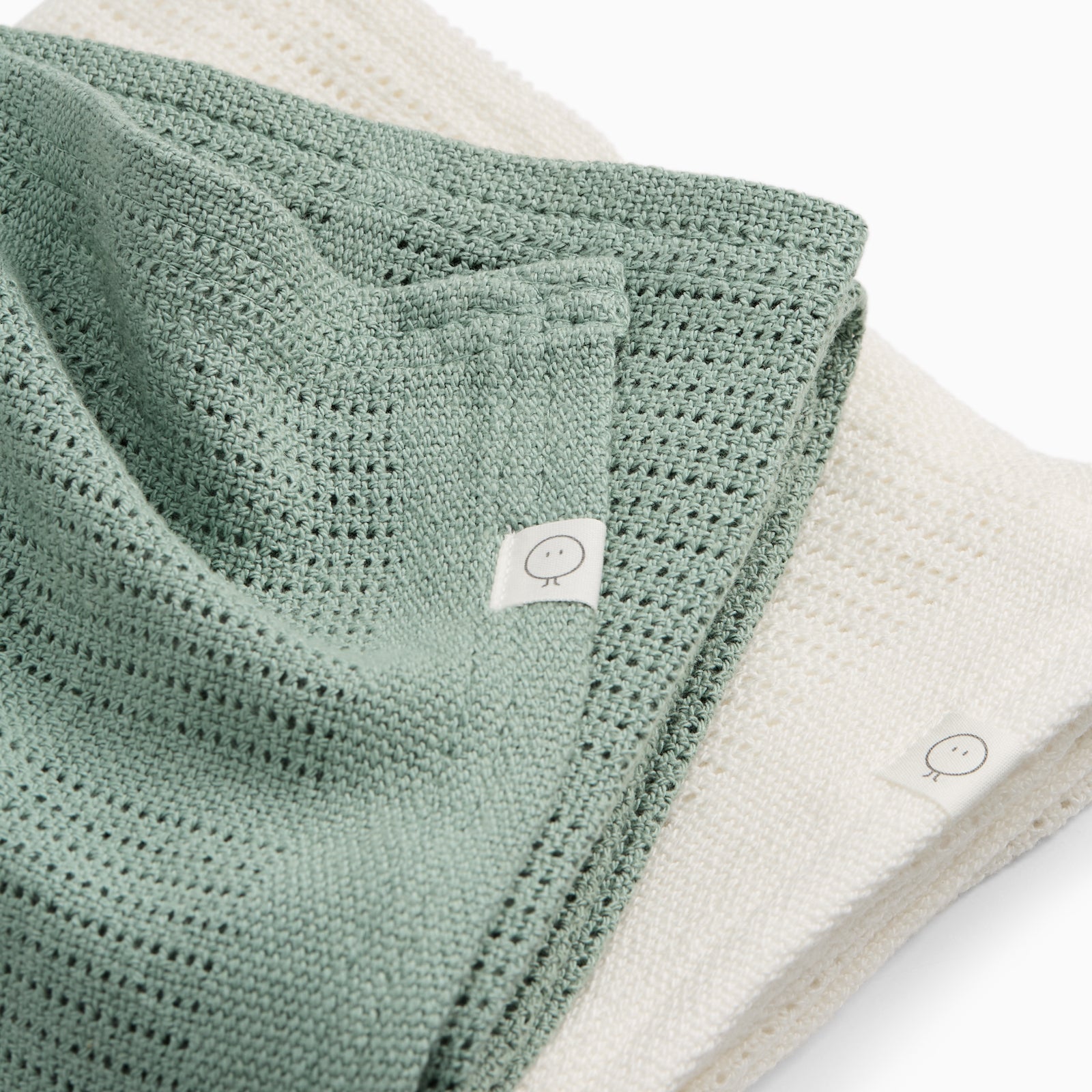Cellular Blanket 2 Pack - Mint & White