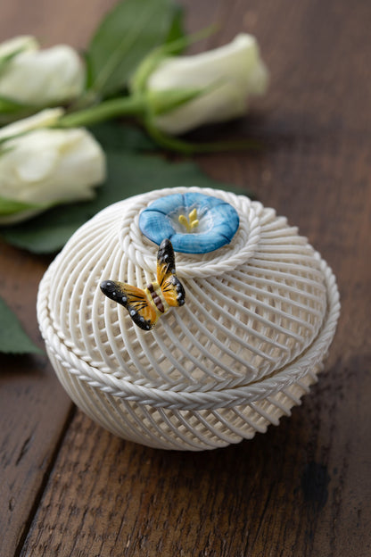 Belleek September Morning Glory Basket