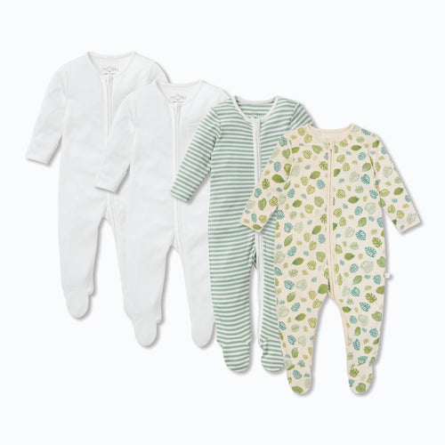 Botanical Clever Zip Sleepsuit 4 Pack