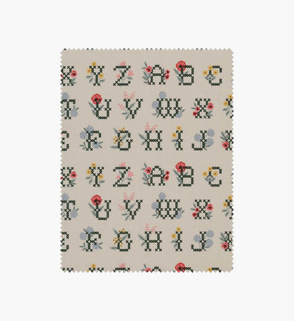 Cross Stitch Letters Canvas Fabric - Linen