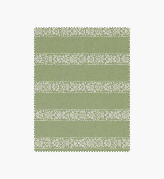 Estee Stripe Cotton Fabric - Sage