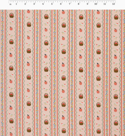 Farmhouse Stripe Cotton Fabric - Pink
