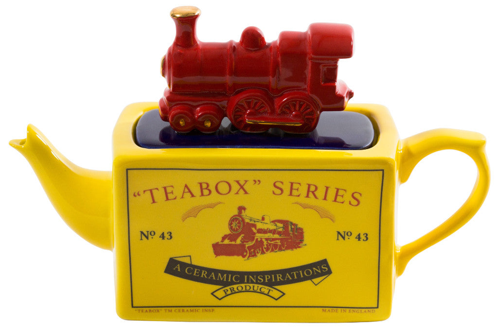 Ceramic Inspirations Tea Box Series Train Red One Cup Teapot