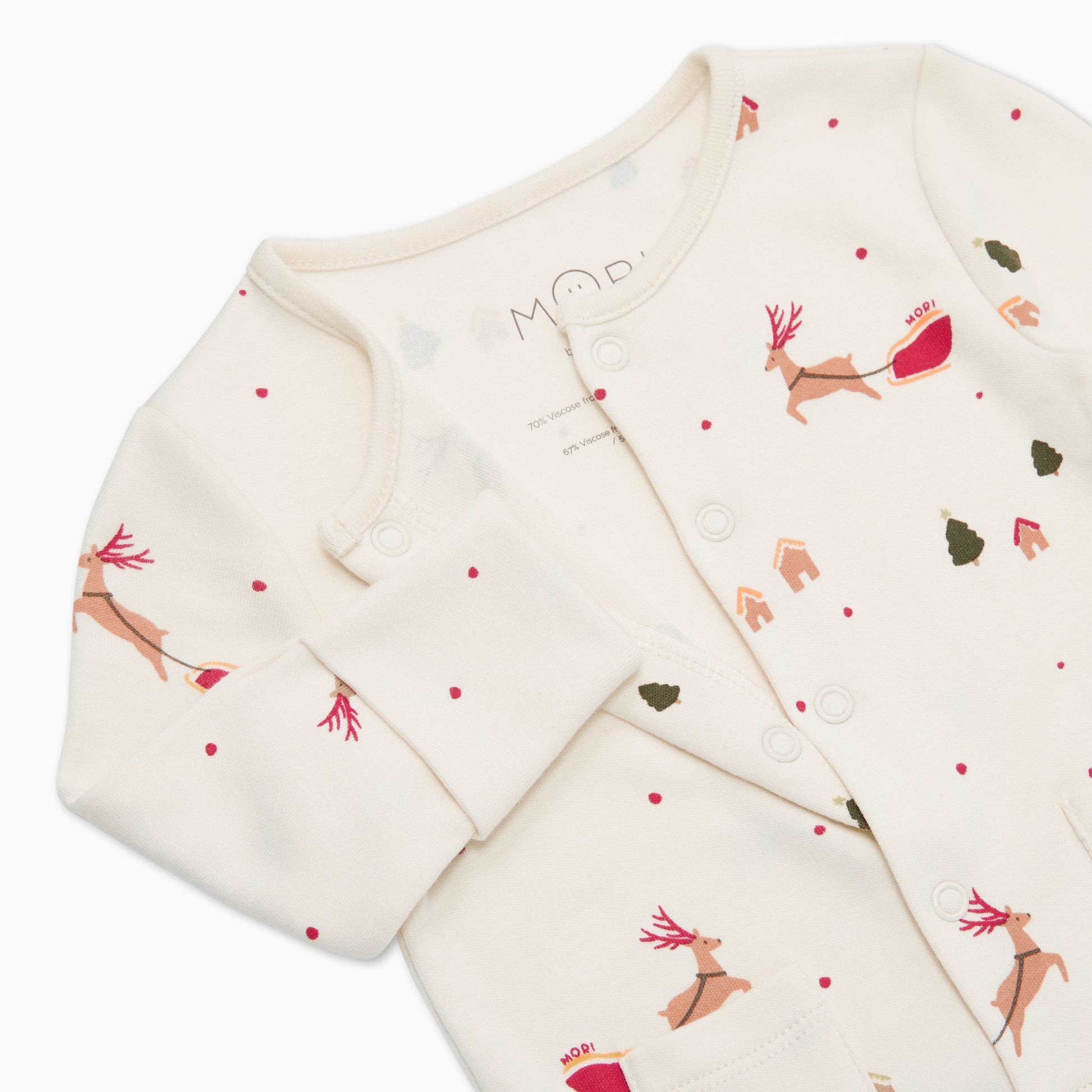 Festive Print Long Sleeve Bodysuit