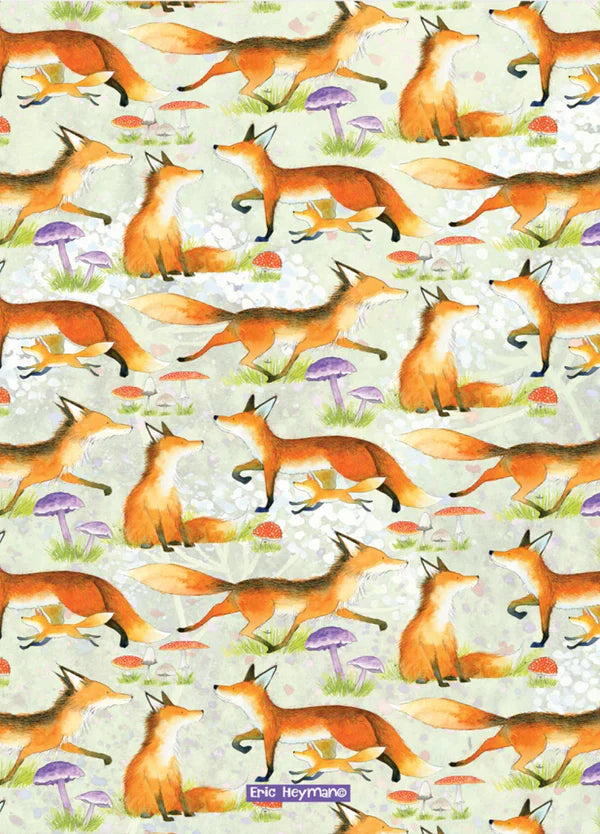 Emma Ball Foxes Tea Towel