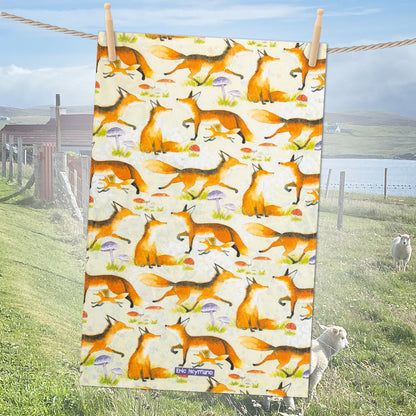 Emma Ball Foxes Tea Towel