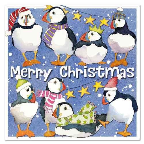 Emma Ball Party Puffins Christmas Cards Pack 6