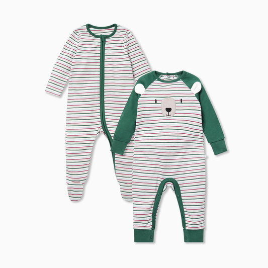 Festive Sleepsuit 2 Pack