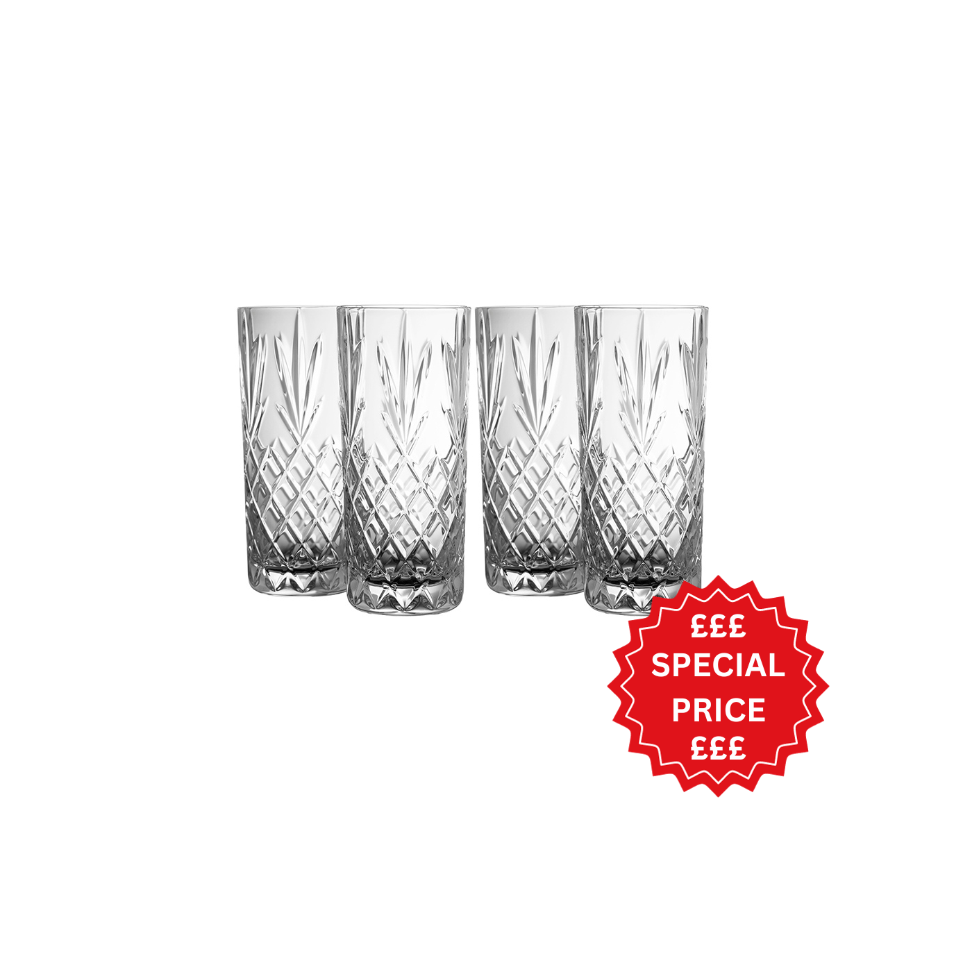 Galway Crystal Renmore Hi-ball Set of 4