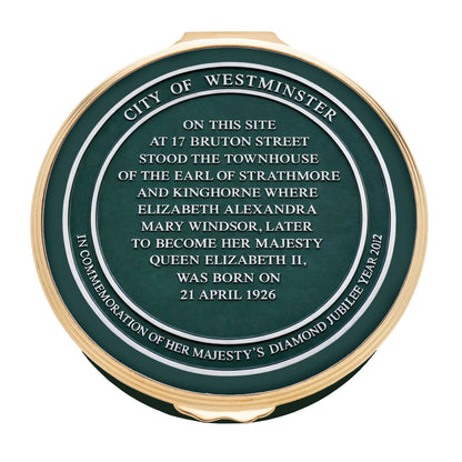 Halcyon Days Her Majesty Queen Elizabeth II - Bruton Street Enamel Box