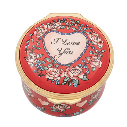 Halcyon Days I Love You Enamel Box