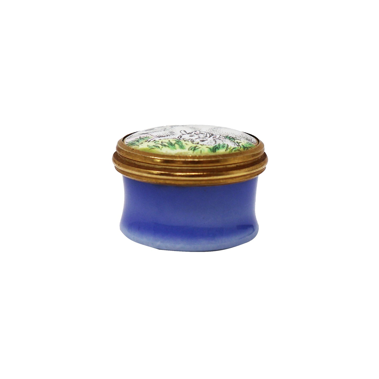 Halcyon Days Rabbit Family Miniature Enamel Box