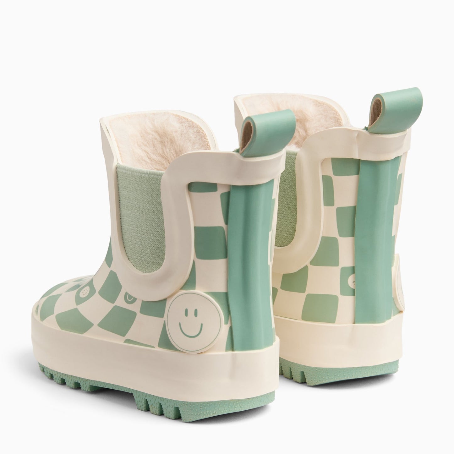 KIDLY by MORI Check Short Wellies - Sage