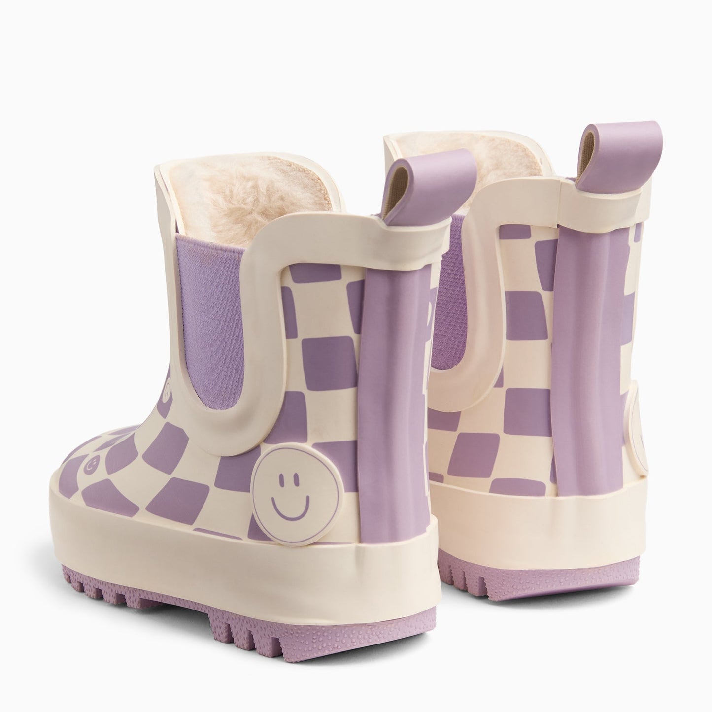 KIDLY by MORI Check Short Wellies - Lilac