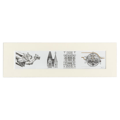 Katherine Jones Tower Bridge Architectural Details Print - 20 x 6 Inches