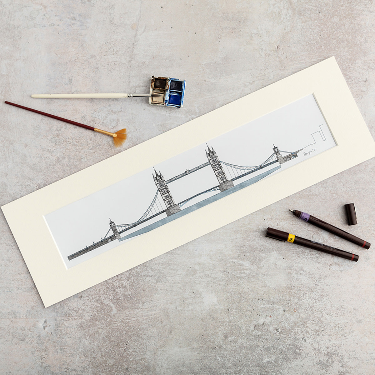 Katherine Jones Tower Bridge Print - 20 x 6 Inches